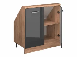 Vicco Armario de cocina para techo inclinado antracita alto brillo 80x46x81.6 r-line