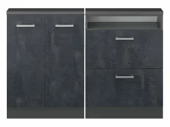 Best Armario de cocina para techo inclinado hormigón 120x46x81.6 r-line Armario Para Buhardilla