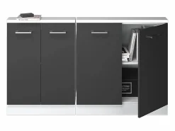 Vicco Armario de cocina para techo inclinado antracita alto brillo 140x46x81.6 r-line