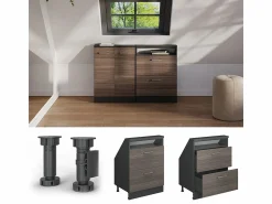 Hot Armario de cocina para techo inclinado gris noble 60x46x81.6 r-line Armario Para Buhardilla
