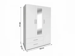 Clearance Armario de Dormitorio 3 Puertas W, con Espejo, Armario