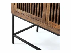 Best Armario de dos puertas fabricado en madera de acacia y patas de metal Armario