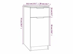 vidaxl Armario de escritorio aglomerado roble ahumado 33,5x50x75 cm