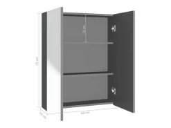 vidaxl Armario de espejo de baño MDF 60x15x75 cm