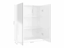 vidaxl Armario de espejo de baño MDF brillante 60x15x75 cm