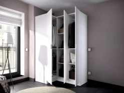Vente-unique Armario de esquina 3 puertas L132 cm en color - LISTOWEL