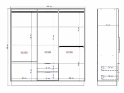 Online Armario de esquina de 8 puertas y 2 cajones Ancho 263 cm en - FEOVA Armario