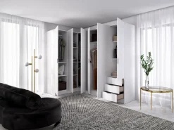 Vente-unique Armario de esquina de 6 puertas y 3 cajones L213 cm en color - LISTOWEL
