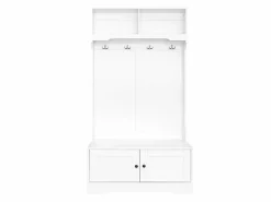 Merax Armario de guardarropa/pasillo con 2 puertas y perchero - 101,5 x 47 x 183 cm - Tablero de partículas -