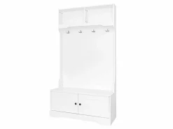 Merax Armario de guardarropa/pasillo con 2 puertas y perchero - 101,5 x 47 x 183 cm - Tablero de partículas -