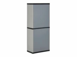 vidaxl Armario de jardín con 3 estantes y negro 68x40x168 cm Gris