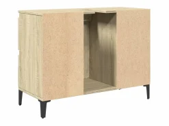 Clearance Armario de lavabo madera contrachapada roble Sonoma 80x33x60 cm Mueble De Lavabo