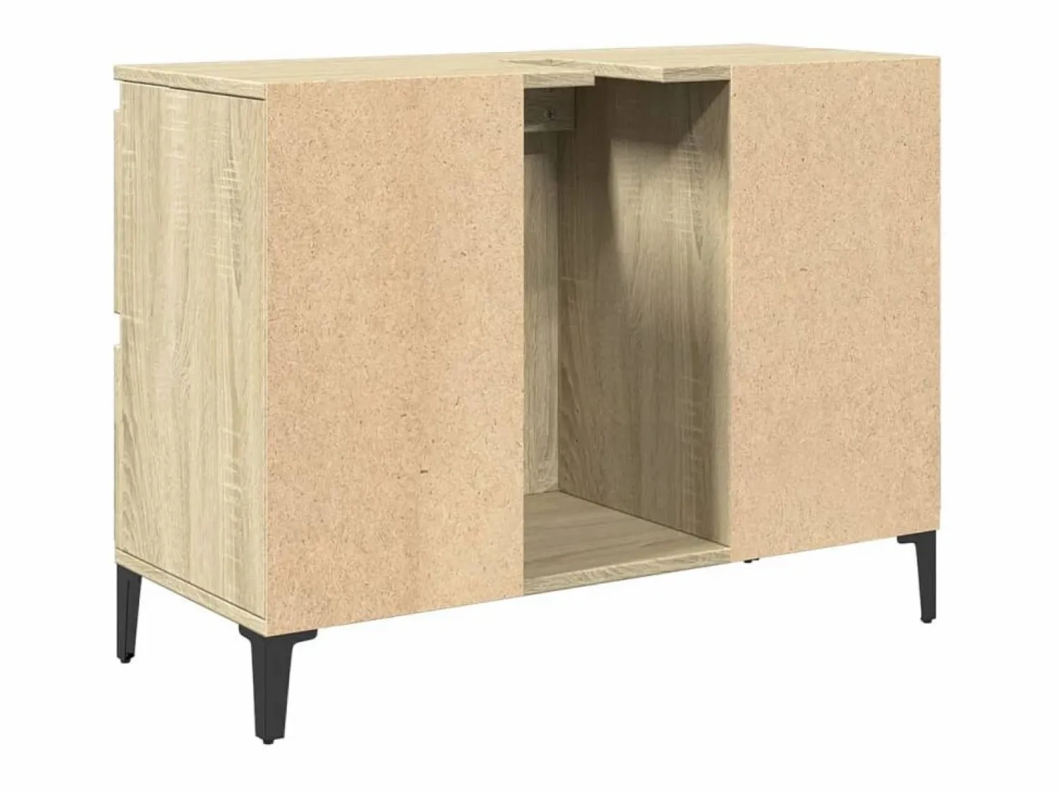 Clearance Armario de lavabo madera contrachapada roble Sonoma 80x33x60 cm Mueble De Lavabo