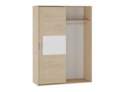 Clearance Armario de Madera con 2 Puertas Correderas y Altillo – Puccini Andersen, Ideal para Dormitorios de Matrimonio e Infantiles, 150x208x55 cm Beige