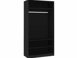 Discount Armario de madera contrachapada 100x50x200 cm ES256511 Negro