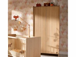 Hot Sauthon Armario de madera de 2 puertas, decoración roble miel Marru00f3n