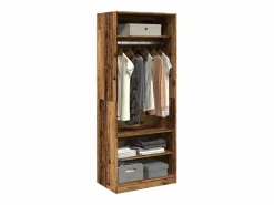Armario de madera de ingeniería madera envejecida 80x50x200 cm ES782026