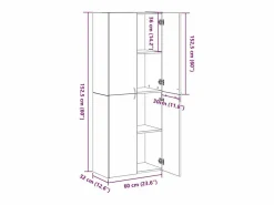 vidaxl Armario de Oficina con estante Roble 70 x 32 x 77.5 cm