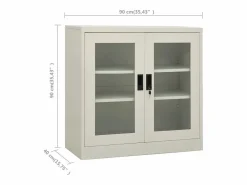 New vidaxl Armario de oficina de acero claro 90x40x90cm Gris