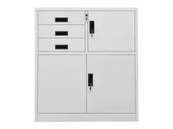 Armario de oficina de acero claro 90x40x102 cm ES438096 Gris
