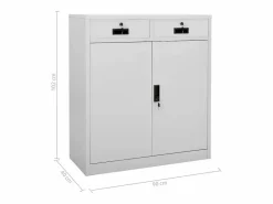Outlet vidaxl Armario de oficina de acero claro 90x40x102 cm Gris