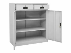 Outlet vidaxl Armario de oficina de acero claro 90x40x102 cm Gris