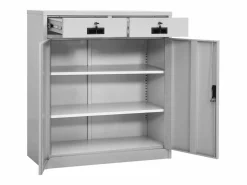 Outlet vidaxl Armario de oficina de acero claro 90x40x102 cm Gris