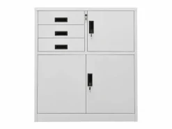 Clearance Armario de oficina de acero claro 90x40x102 cm Cajonera De Escritorio