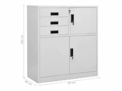 Clearance Armario de oficina de acero claro 90x40x102 cm Cajonera De Escritorio