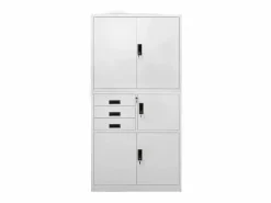 vidaxl Armario de oficina de acero claro 90x40x180 cm