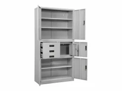 vidaxl Armario de oficina de acero claro 90x40x180 cm
