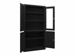 Best vidaxl Armario de oficina de acero 90x40x180 cm Negro