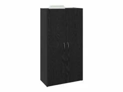 Armario de oficina de roble negro de 60 x 32 x 115 cm de madera de ingeniería