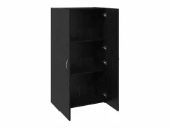 Armario de oficina de roble negro de 60 x 32 x 115 cm de madera de ingeniería