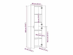 New Armario de oficina hormigón 60x32x190 cm Madera de ingeniería Armario Oficina