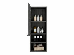 Clearance TuHome Armario de Pared baño Mila, con estantes , 81.71 cm X 29.97 cm X 25.50 cm , / plata Gris