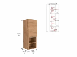 TuHome Armario de Pared baño Mila, con estantes , 81.71 cm X 29.99 cm X 25.50 cm , Beige