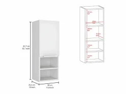 TuHome Armario de Pared baño Mila, con estantes 30CM L X 25.5CM P X 81CM A