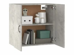 Outlet Armario de pared madera contrachapada hormigón 60x31x60 cm ES921582 Mueble De Pared Para Baño