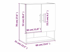 Outlet vidaxl Armario de pared madera de ingeniería 60x31x70 cm Blanco