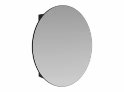 Hot Armario de pared ovalado negra para el cuarto de baño con espejo, Ancho 48 x Alt. 60 x Prof. 15 cm, RURI Mueble De Pared Para Baño|Mueble De Aseo