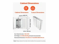 Armario de Pared para Baño SucceBuy Armario de Tocador con Espejo HD y LED de 3 Colores con Intensidad Variable, Función de Desempañado con Memoria, 65 x 65 cm Mueble De Pared Para Baño