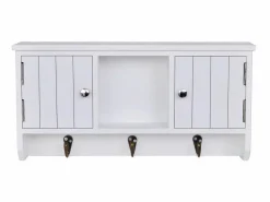 Armario de pared para llaves y joyas con puertas y ganchos ES240177