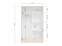 duehome Armario de puertas correderas en roble nodi 120x200 cm Show Roble Nodi Marru00f3n
