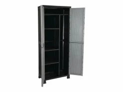 Online THINIA HOME Armario de Resina Exterior con Escobero y 4 Baldas 171x68x39cm Gris