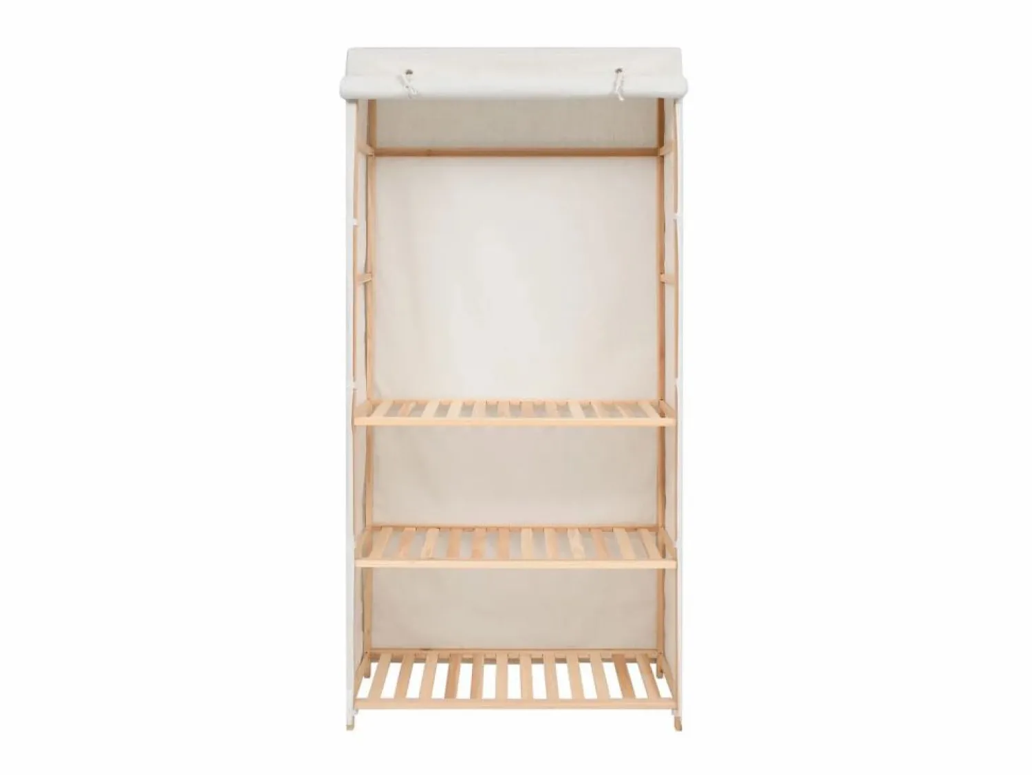 New Armario de ropa de 3 niveles 79x40x170 cm ES657417 Blanco
