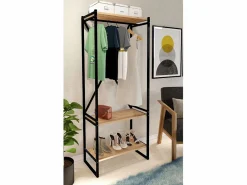 Armario De Ropa De Metalico Con Compartimentos Gran Capacidad 160X66X34 Safir Armario Abierto, Vestidor