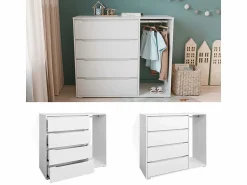 Online Vicco Armario de ropa para niños 120x48x101.9 ruben Blanco