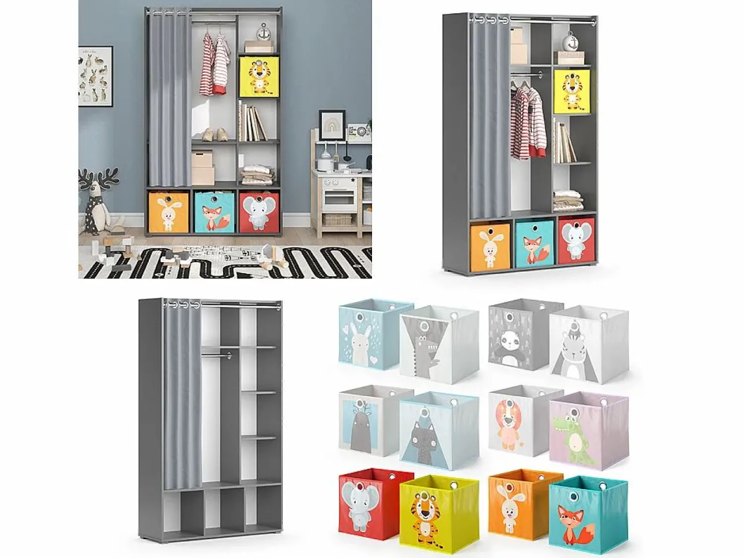 Vicco Armario de ropa para niños 105.8x38x178.1 luigi