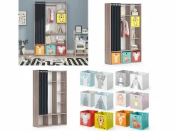 Outlet Armario de ropa para niños sonoma 105.8x38x178.1 luigi Muebles Niño